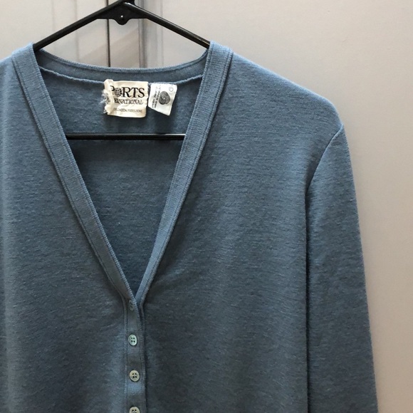 New vintage Ports 1961 100% virgin wool v-neck cropped grandpa